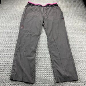 Koi Scrub Pants Women Size XL Regular Slim Fit Brown Stripes Casual Uniform